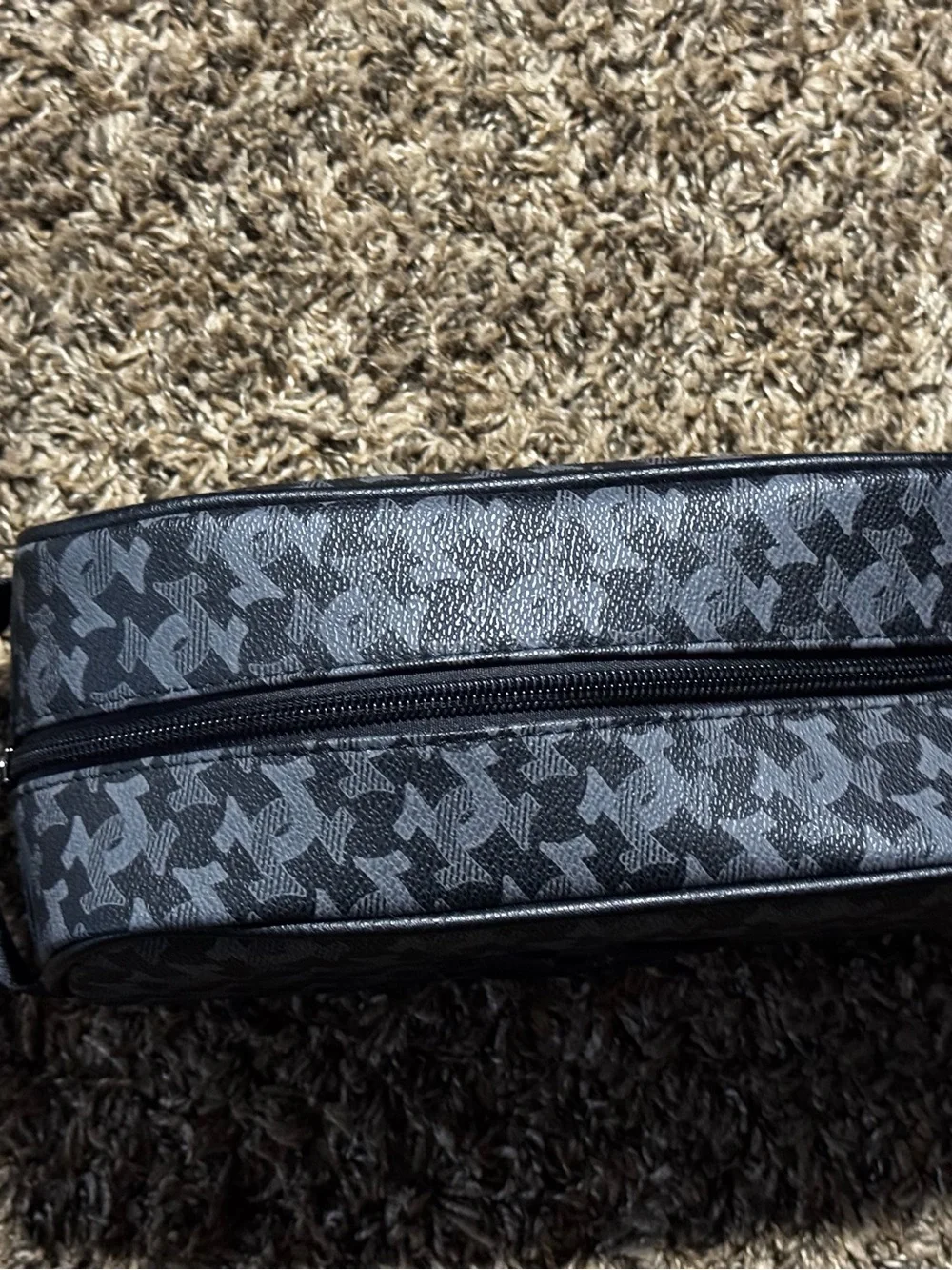 True Religion Gray & Black Patterned Belt Bag